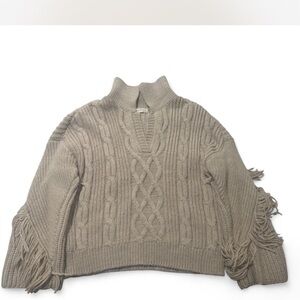 Blu Pepper Cable Knit Sweater with Fringe